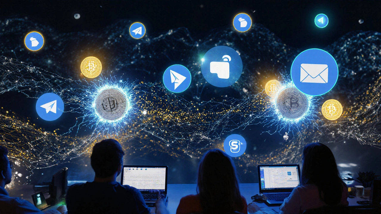 Abstract neural network visually sorting valuable news from spam in a glowing digital stream.