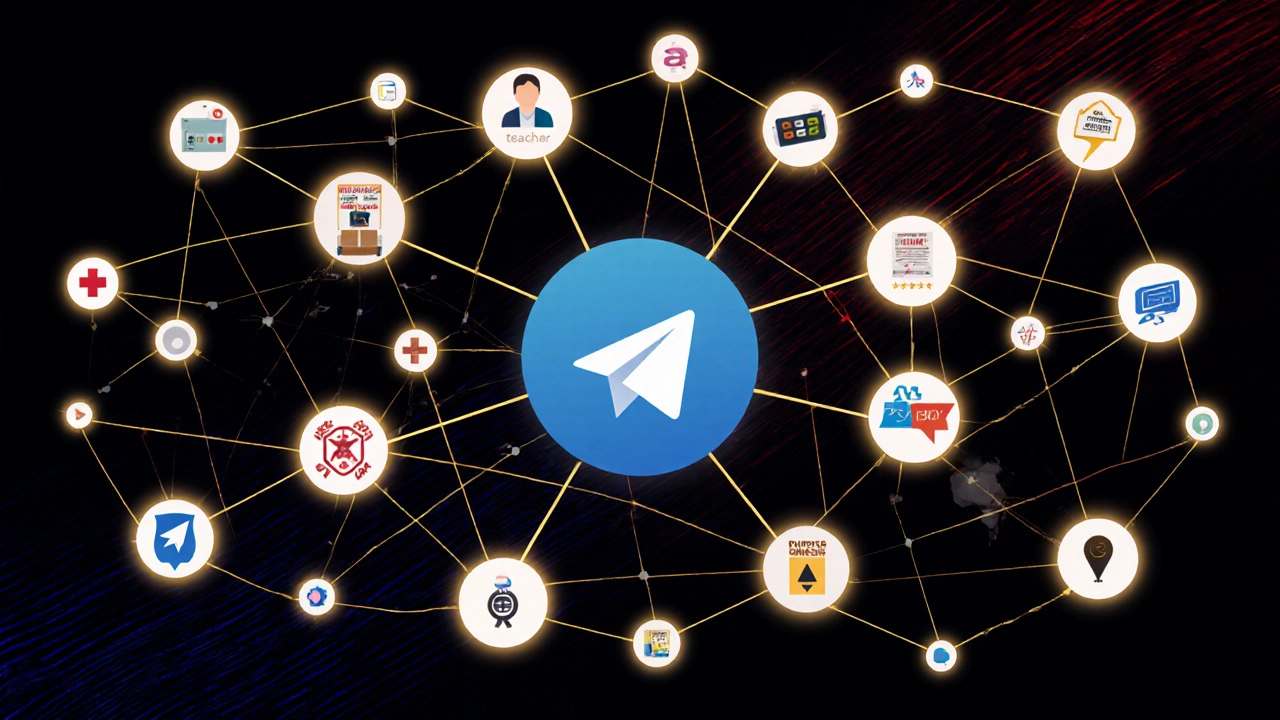 A global network of community-run Telegram news channels connected by data streams.