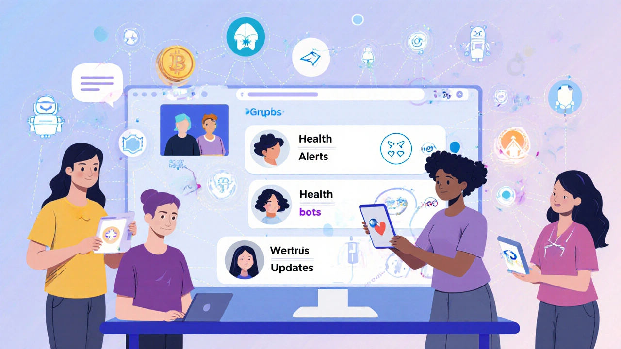 Diverse community volunteers managing verification systems across multiple Telegram groups.