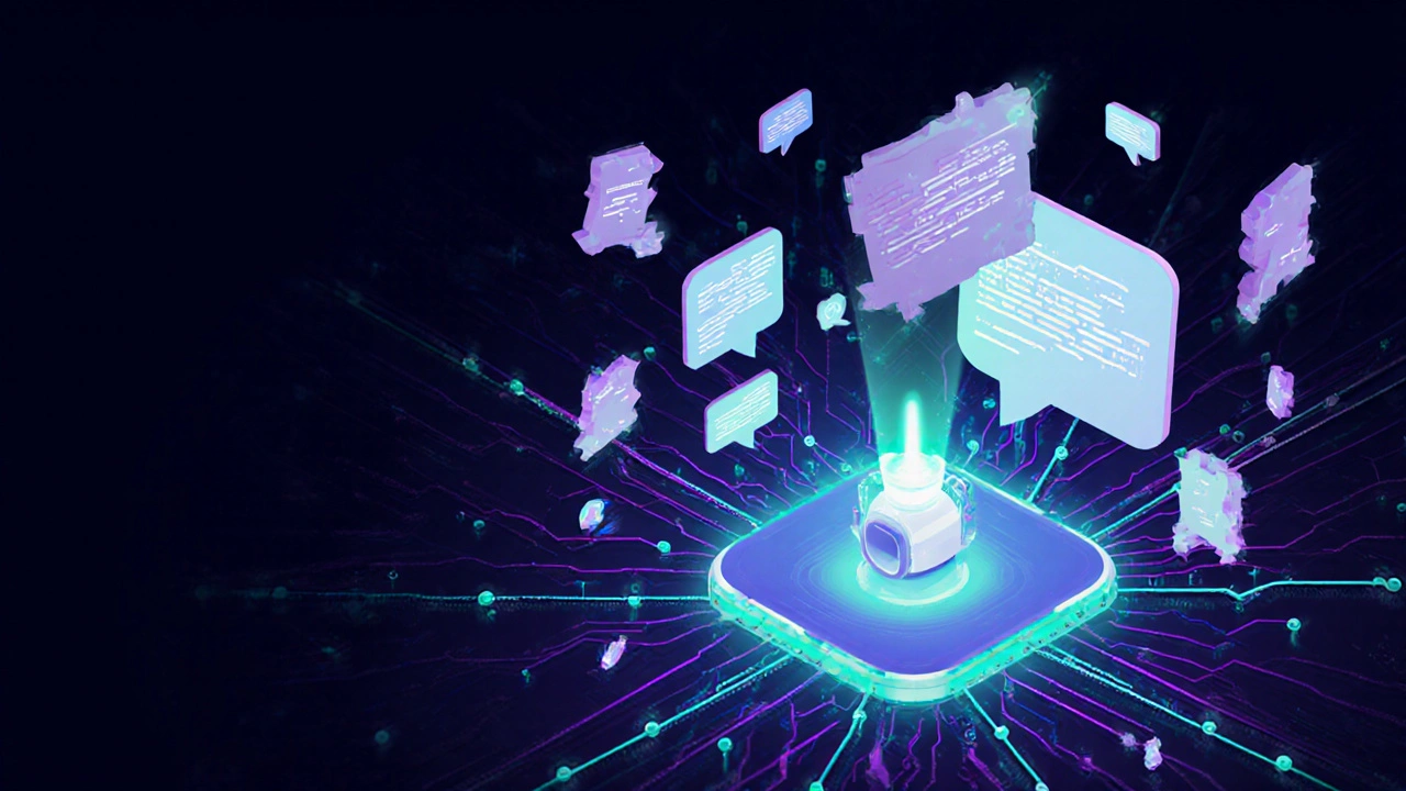 Neural network indexing text chunks from Telegram posts into a searchable knowledge base.