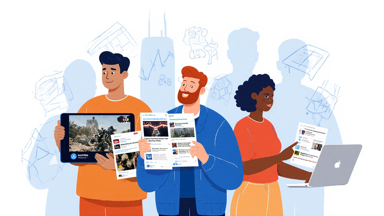 People in Ukraine, Brazil, and Chicago using Telegram to view multiple news sources side by side