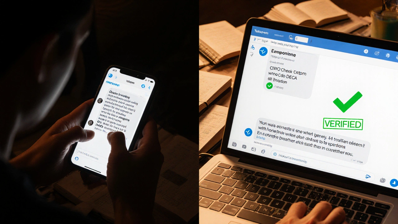 Volunteer fact-checking a health claim using official sources on a laptop.