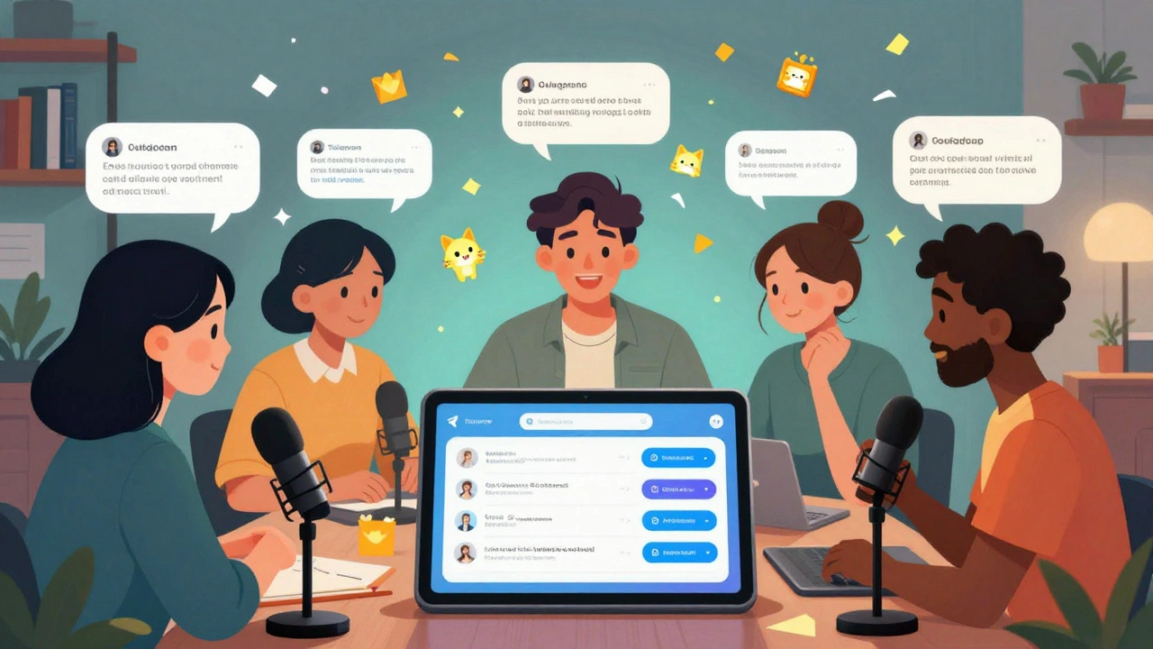 Content creators interacting with Telegram's expanded chat folders and animated NFT gifts.