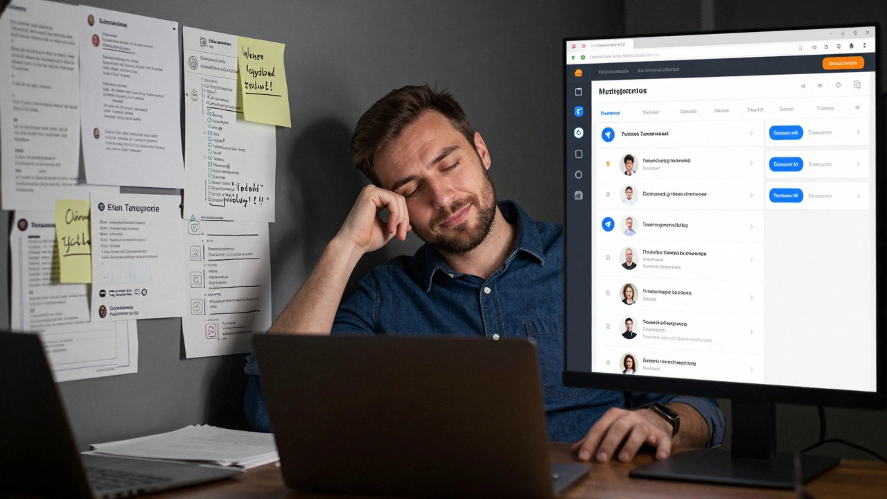 Side-by-side comparison of manual post swapping versus automated suggested posts on Telegram.
