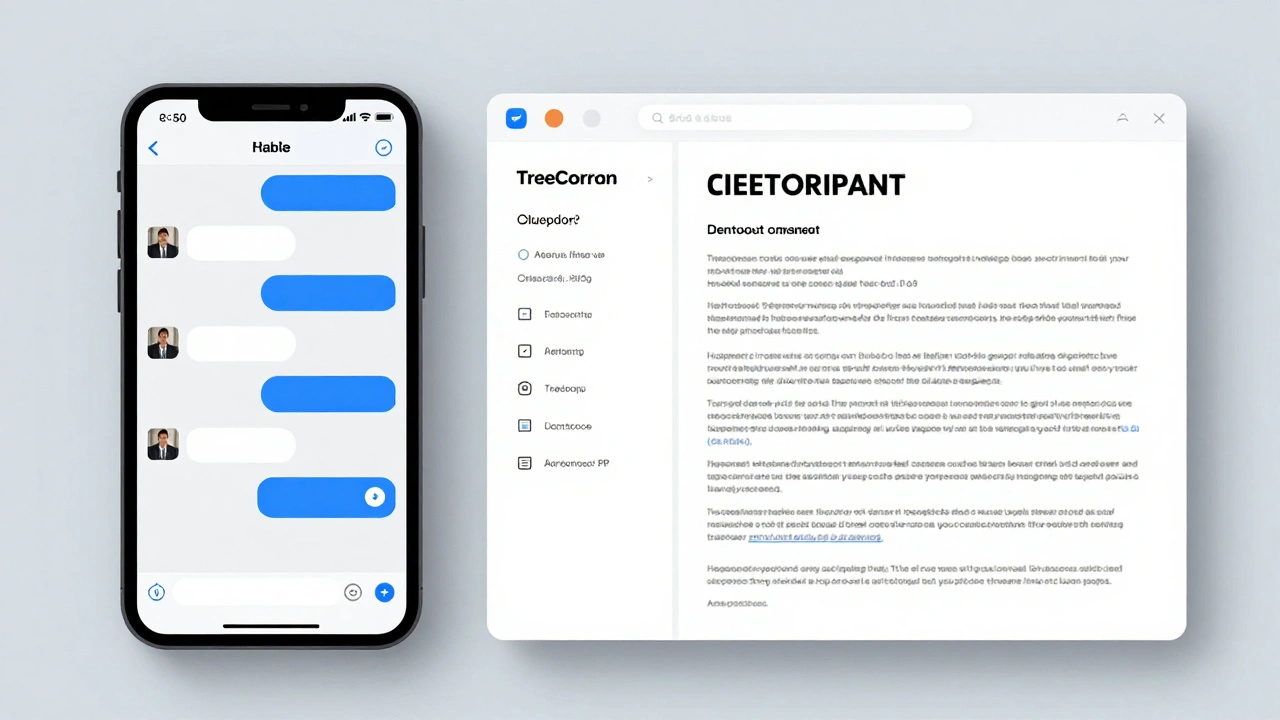 Side-by-side comparison of mobile and desktop Telegram message styles.