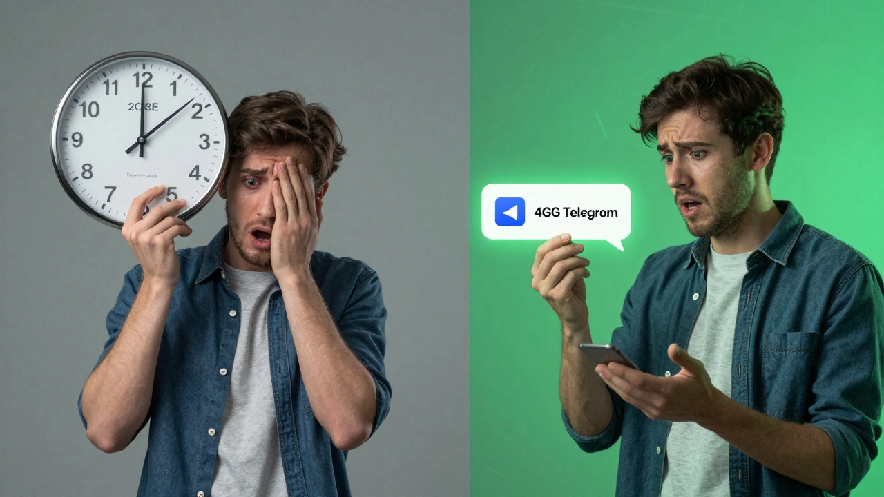Split-screen contrast: frustrated free user vs. efficient Premium user with AI transcription.