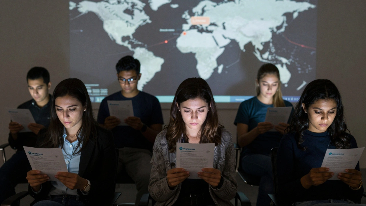 Subscribers in different cities reading the same premium Telegram update with watermarked documents on their screens.