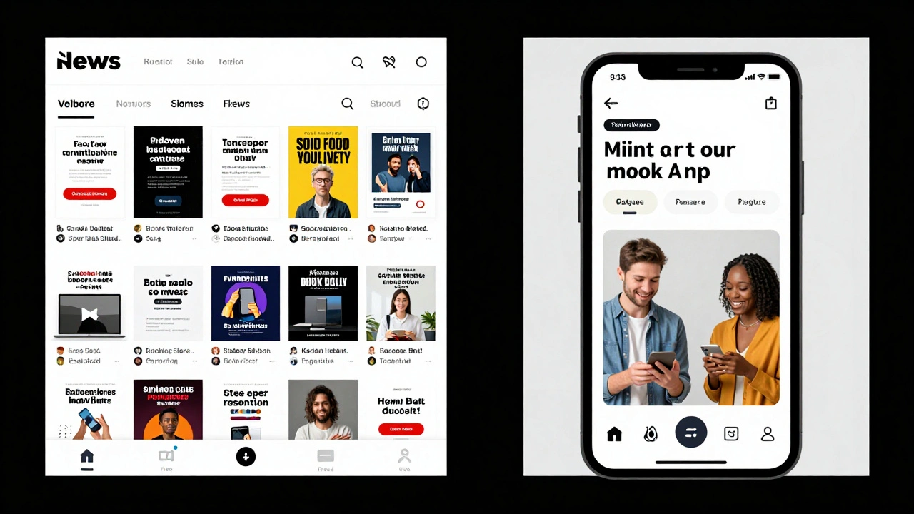 Contrasting images: a spam-filled feed driving users away versus a clean feed with a well-placed, engaging Mini App ad.