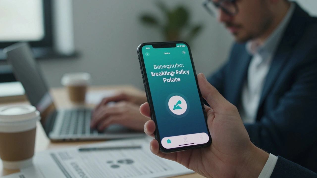 A Telegram Story teasing breaking news, with a journalist working in the background, focused on accurate reporting.