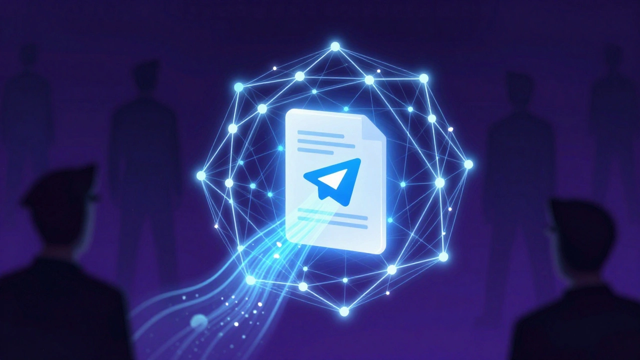 Fractal AI network encasing encrypted document, shielded from external surveillance.