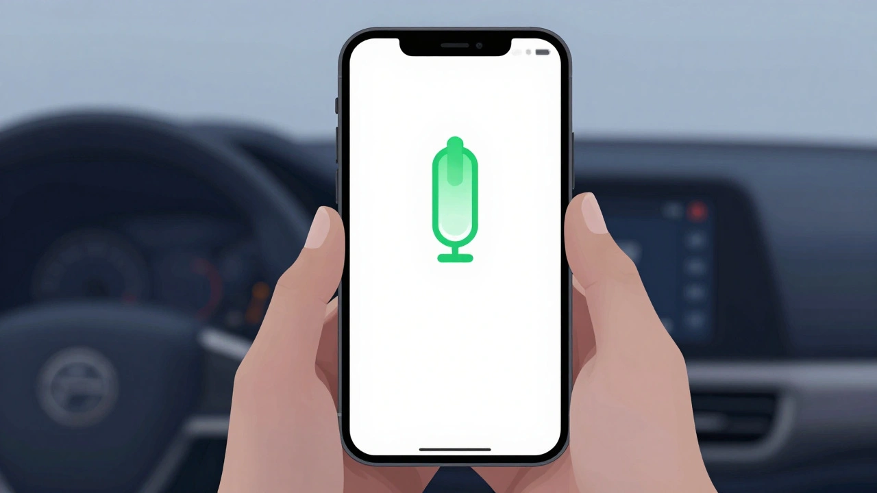 Mobile phone with energy-saving mode active showing simplified interface during low battery