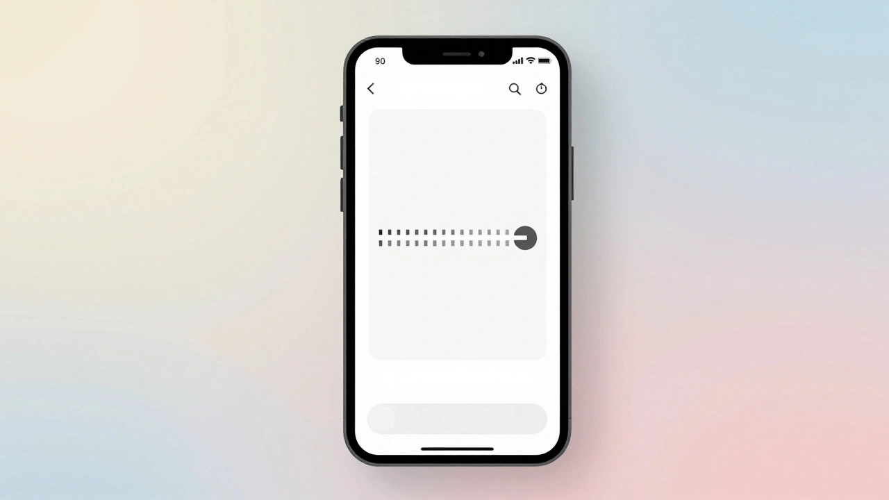 Smartphone displaying text-only news summary with loading indicator