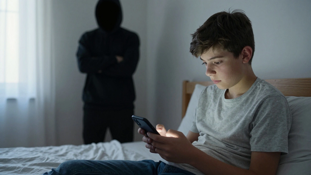 Teenager unknowingly accessing harmful content on Telegram, with no parental or platform safeguards.