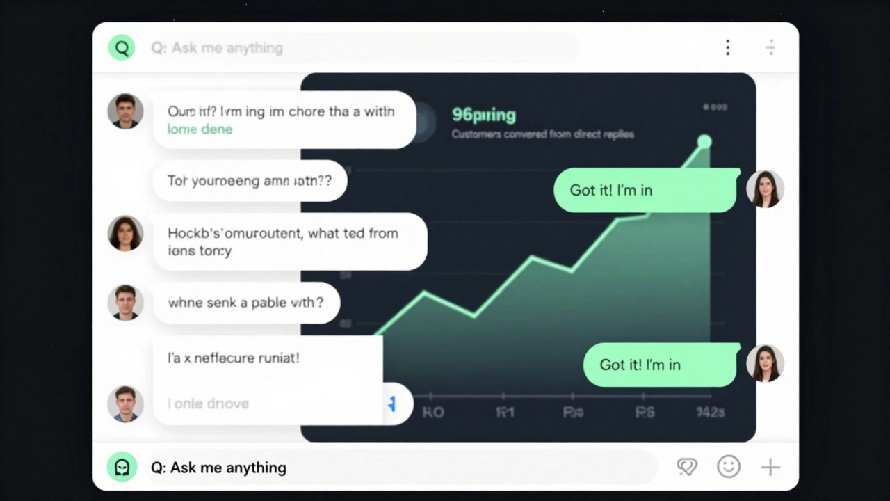 A Telegram chat filled with user replies to a bot prompt, highlighting direct engagement and conversion from a free channel.