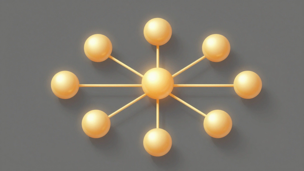 Abstract golden network nodes symbolizing stable recurring revenue