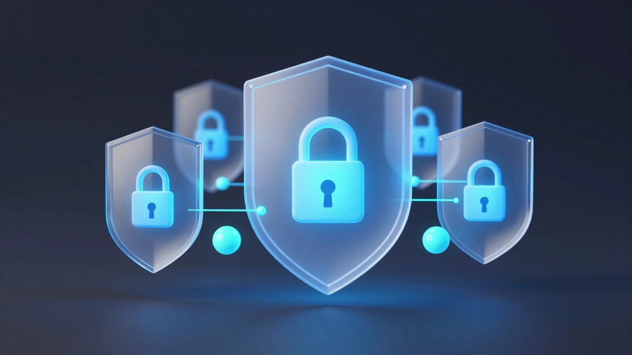 Shielded digital data bubbles in blue light