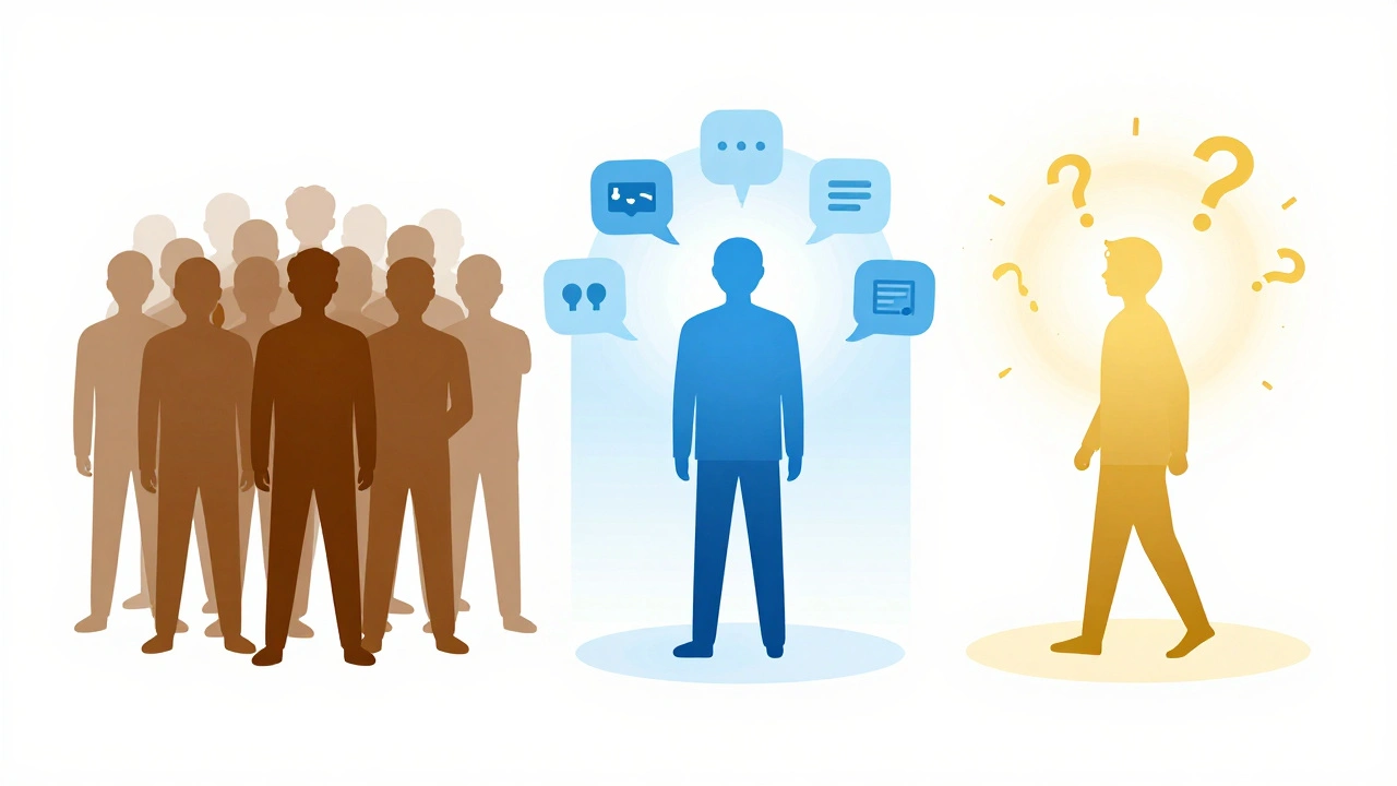 Three behavioral user types shown as distinct visual archetypes