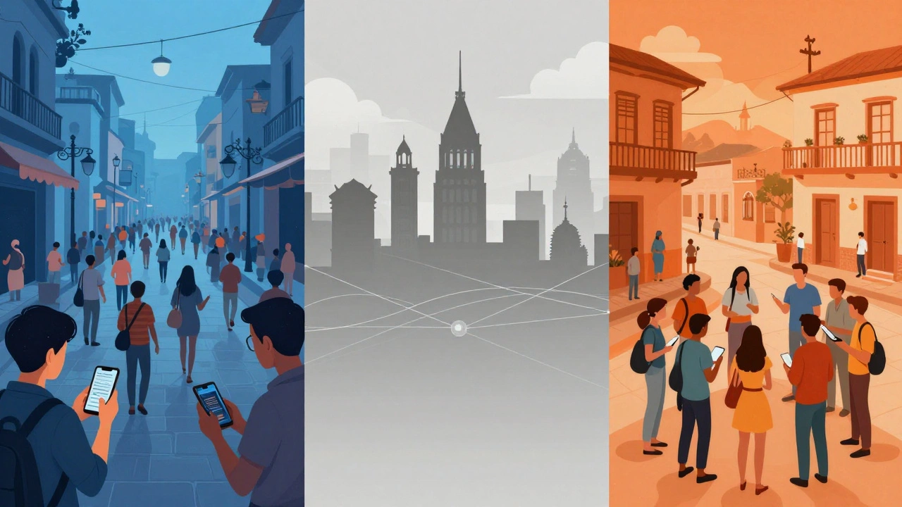 Three distinct cultural zones showing regional differences in mobile news consumption habits.
