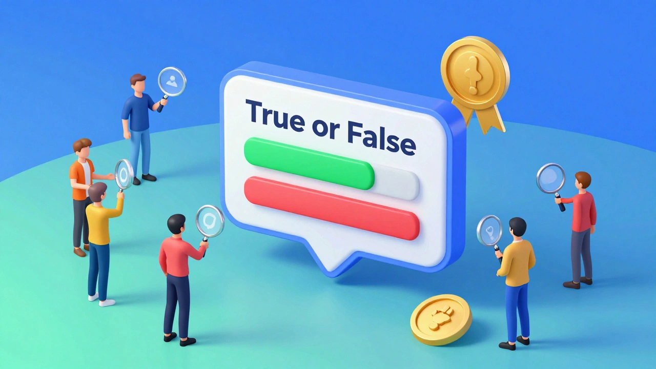 3D illustration of a digital community engaging in an interactive fact-checking poll