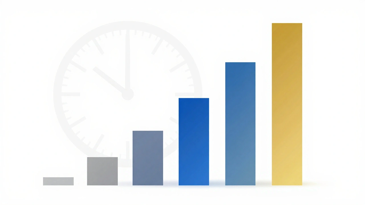 Abstract pillars ascending to represent a news channel's growth and authority