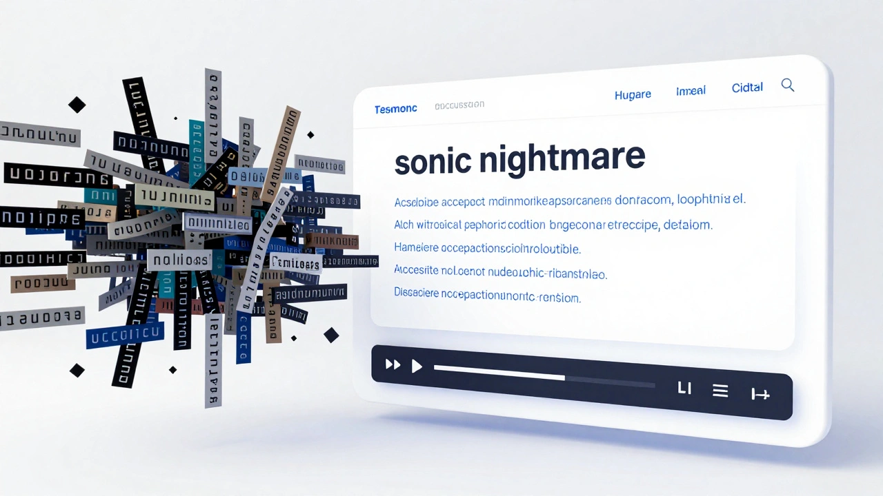 Comparison between a cluttered, inaccessible interface and a clean, accessible digital design.