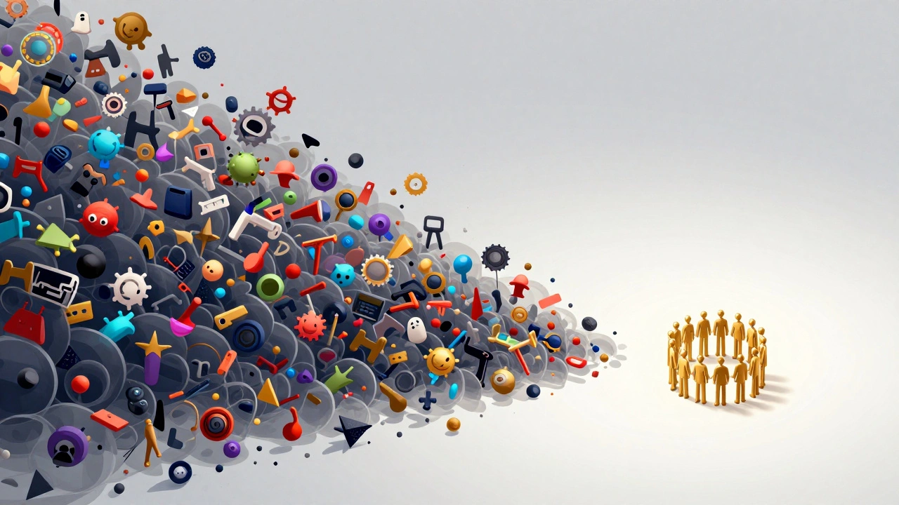 Conceptual art contrasting a large viral crowd with a small, exclusive professional network.