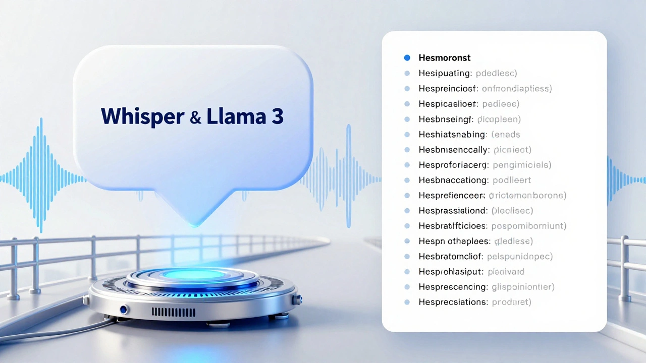 Conceptual art showing an AI converting a voice note into a written text summary