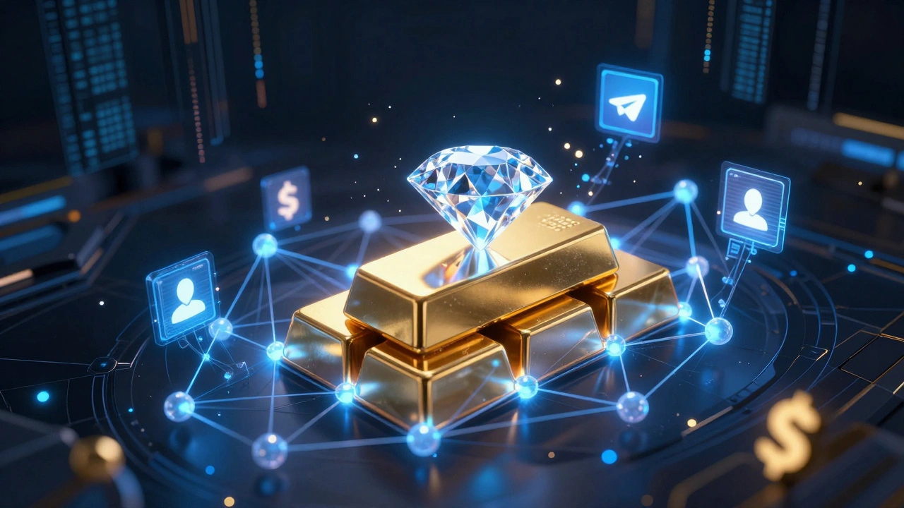Digital network of users transforming into a gold financial asset