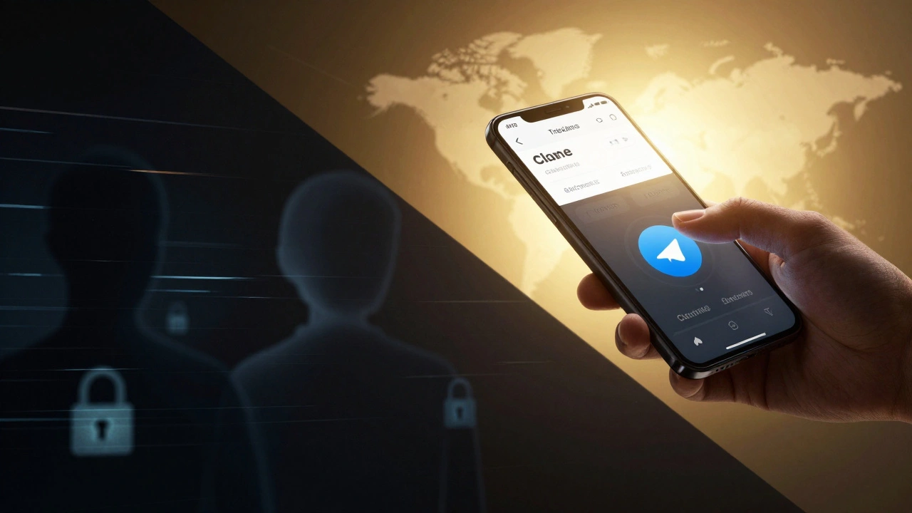 Split image showing the contrast between successful crypto trading and digital scams