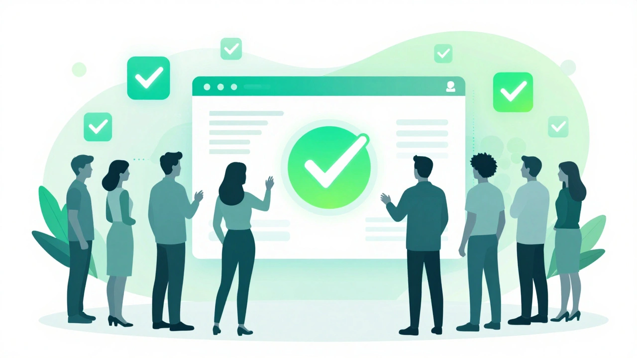 Volunteers using a holographic interface to fact-check digital messages