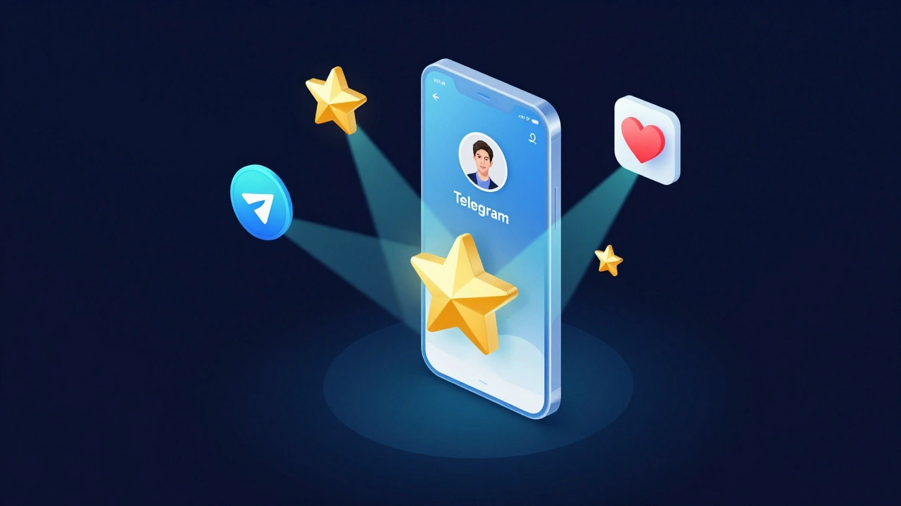 3D render of golden stars flowing into digital features like premium badges and apps