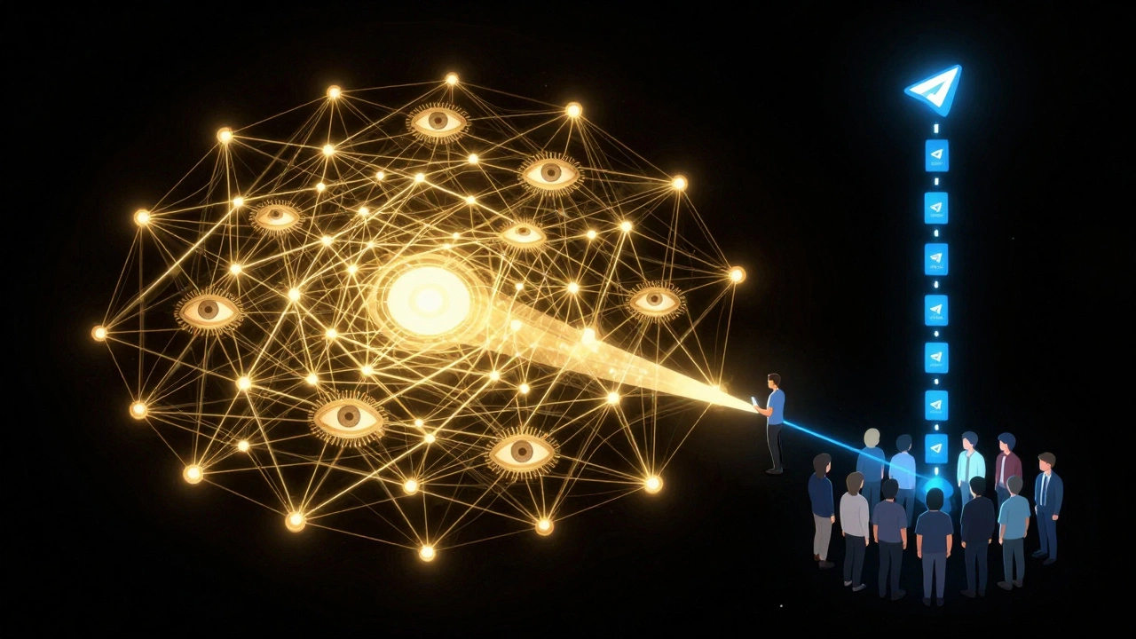 Abstract art of algorithmic web versus direct data flow