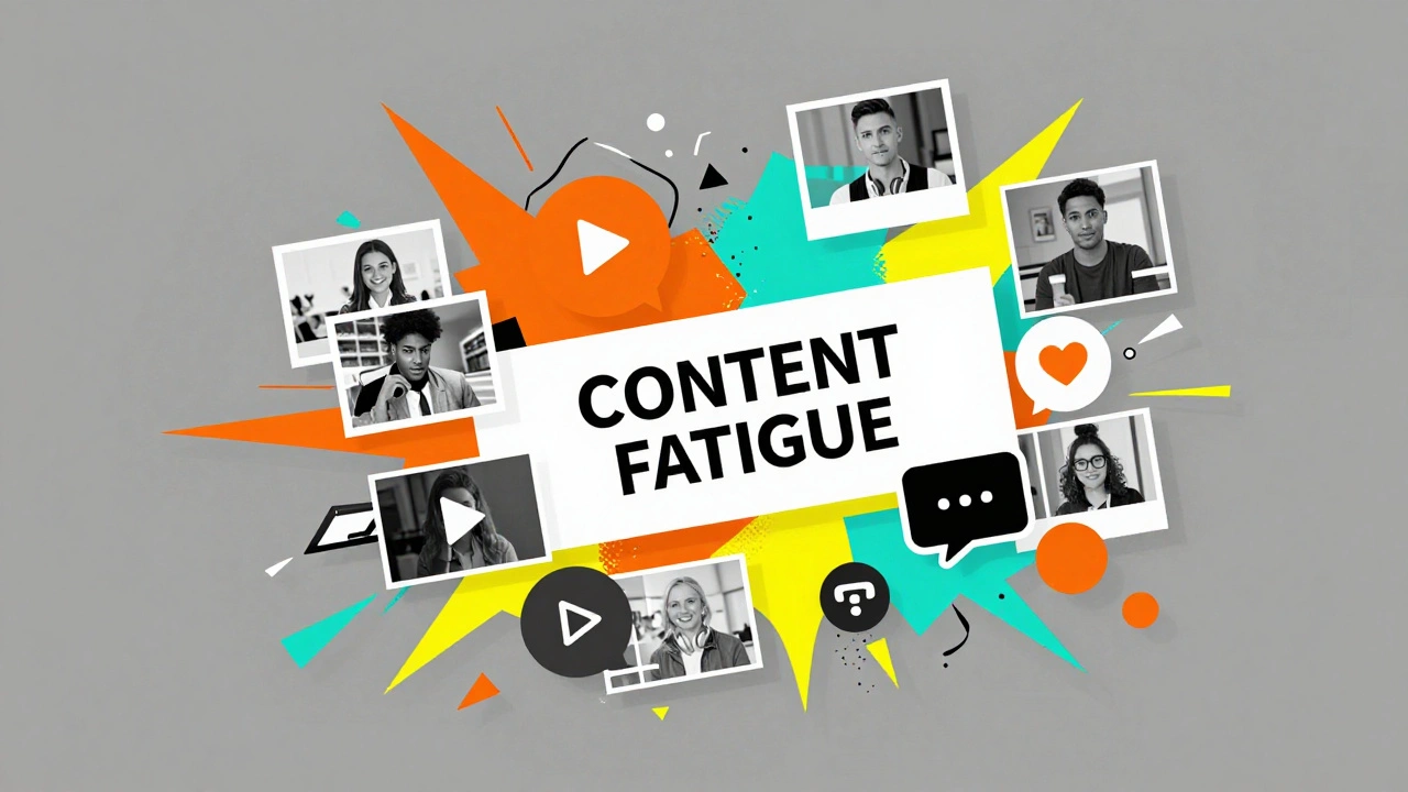 Abstract art showing shift from boring text to vibrant multimedia content