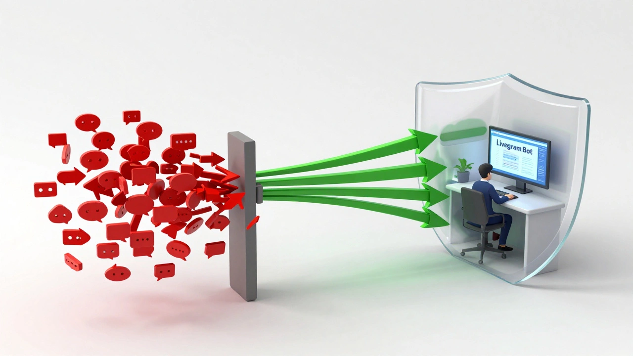 Abstract visualization of organized private feedback vs chaotic public comments