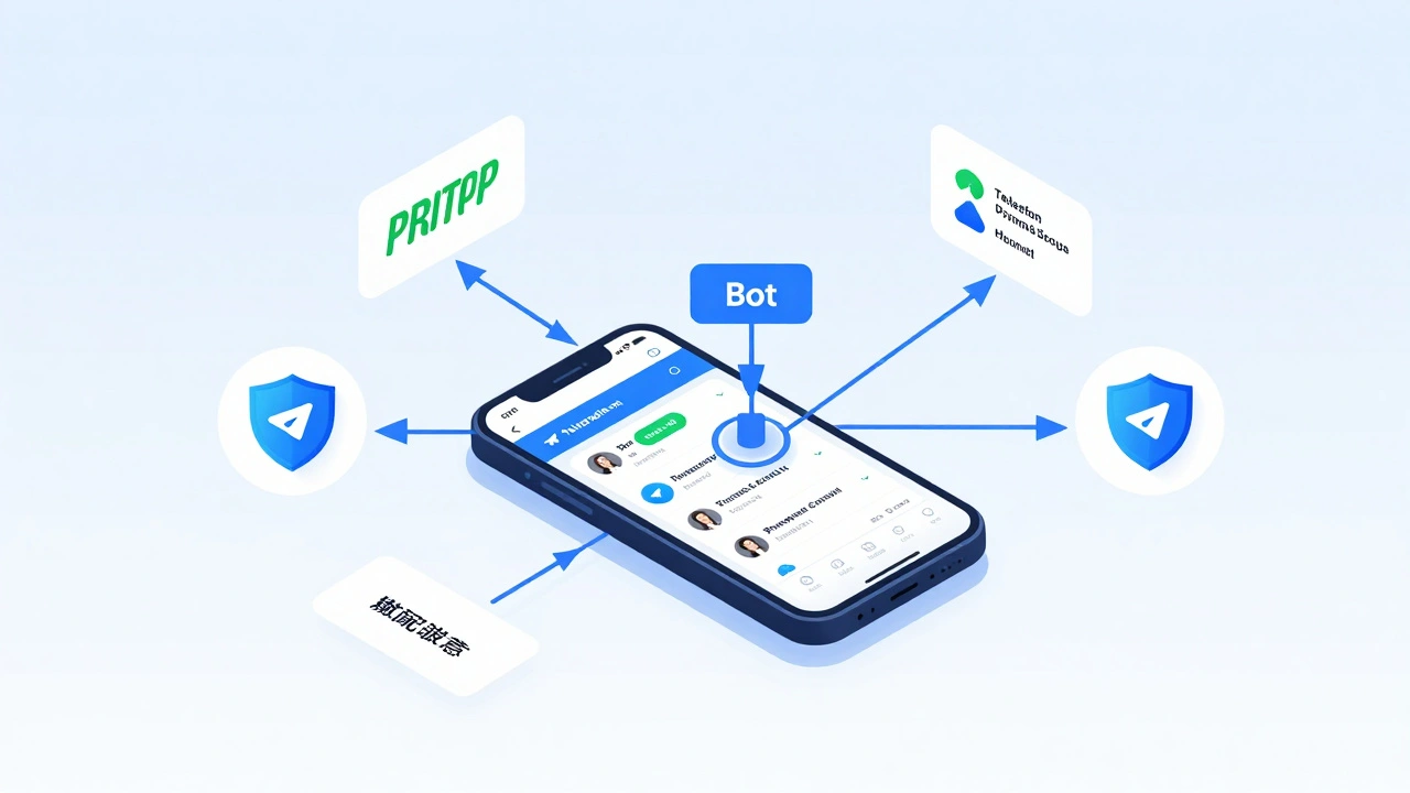 Diagram of automated Telegram membership bot linking payments to groups