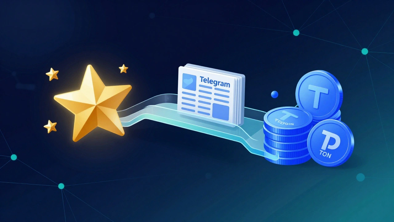 Digital art comparing Telegram Stars and Toncoin payment methods for content