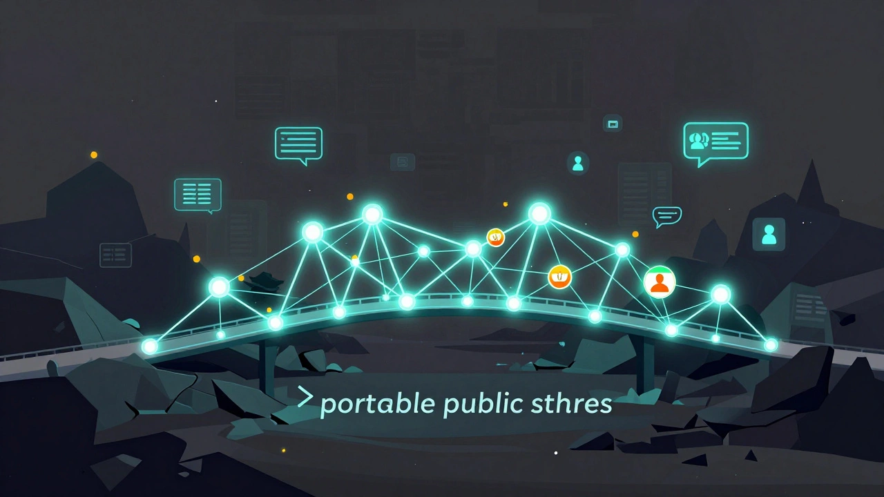 Digital illustration of information network bypassing censorship barriers globally