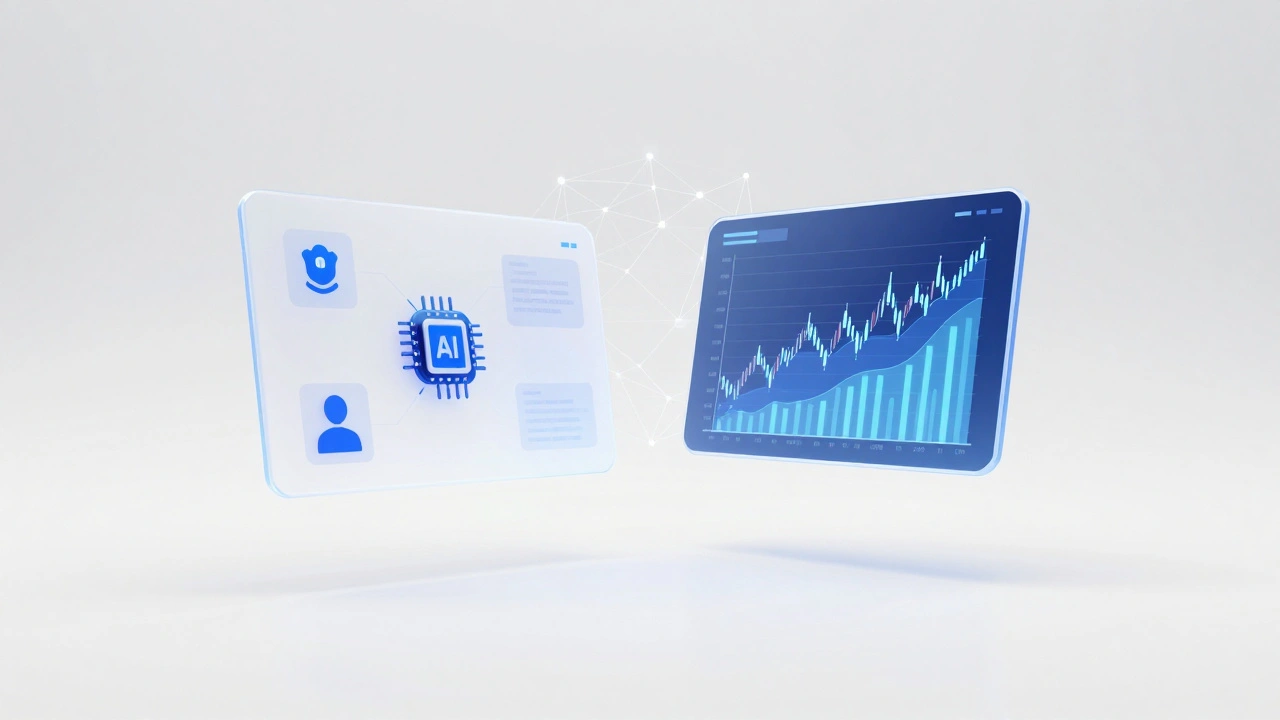 Holographic panels showing personalized news feeds via AI technology