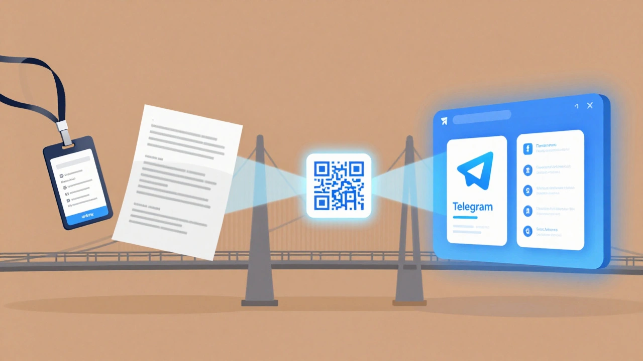 Illustration of QR codes bridging offline flyers to digital apps
