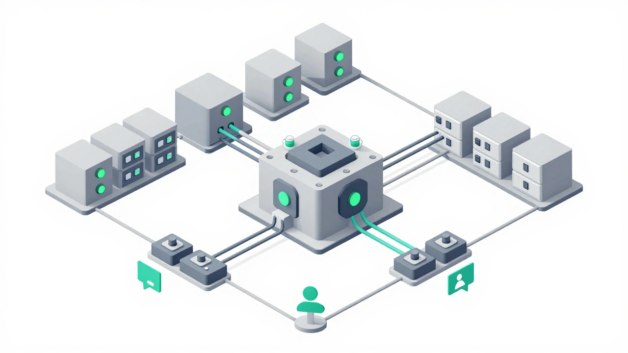 Isometric diagram of reliable AI news bot architecture