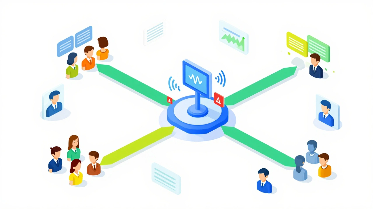 Isometric diagram showing diverse content formats reaching engaged versus fatigued subscribers.