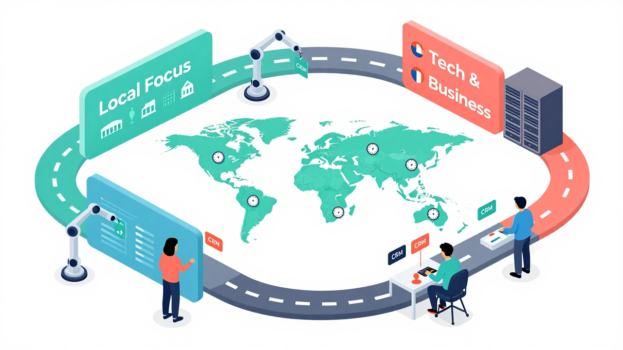 Isometric view of global news distribution with automated audience tagging systems
