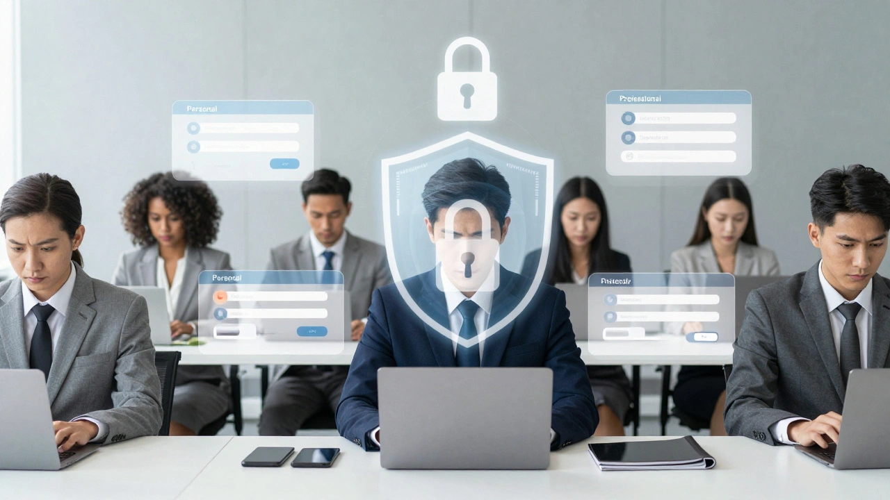 Newsroom team securing devices with digital privacy shields