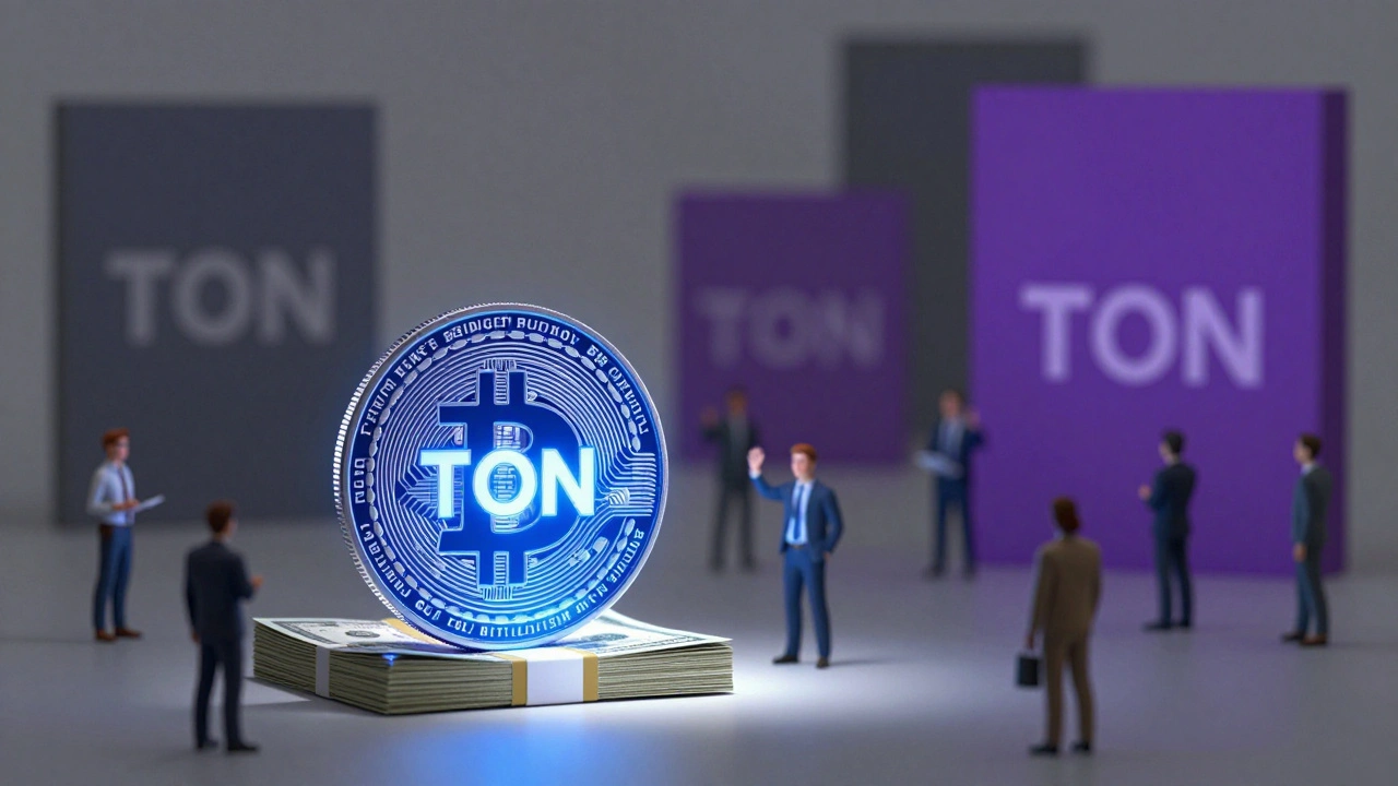Small crypto coin illuminating small businesses against large corporate barriers