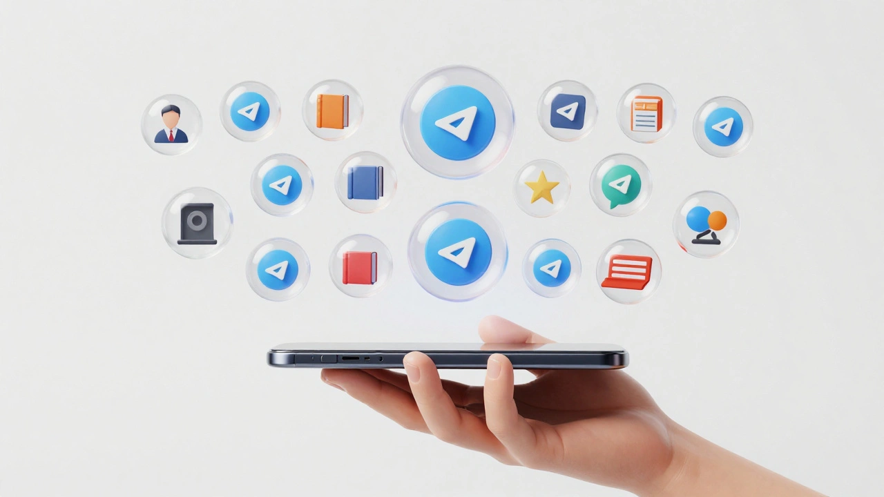 Smartphone screen with curated news channels floating around