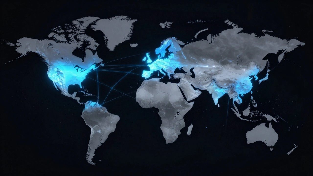 World map highlighting countries with high Telegram usage